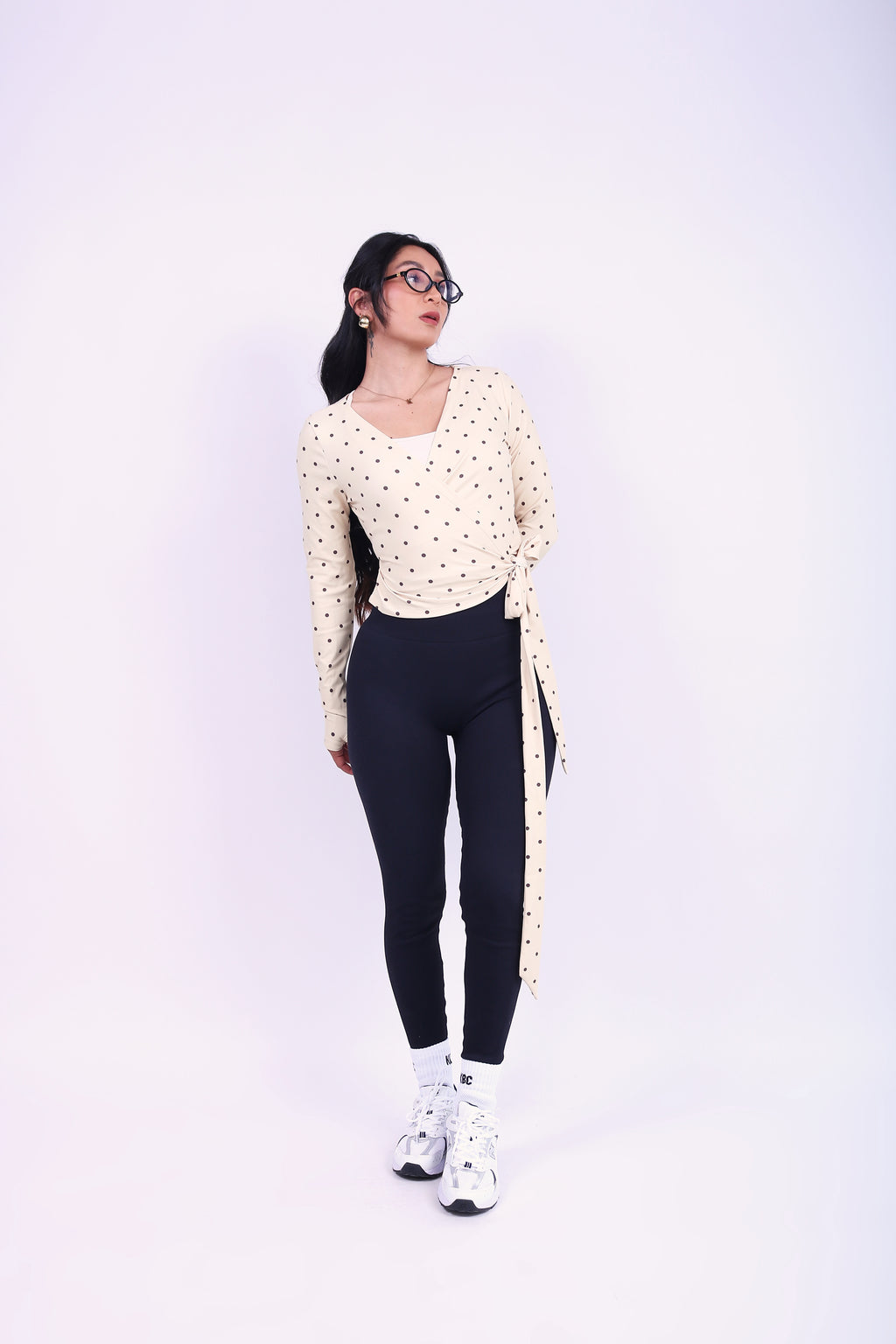 BALLET WRAP TOP POLKA BUTTER YELLOW