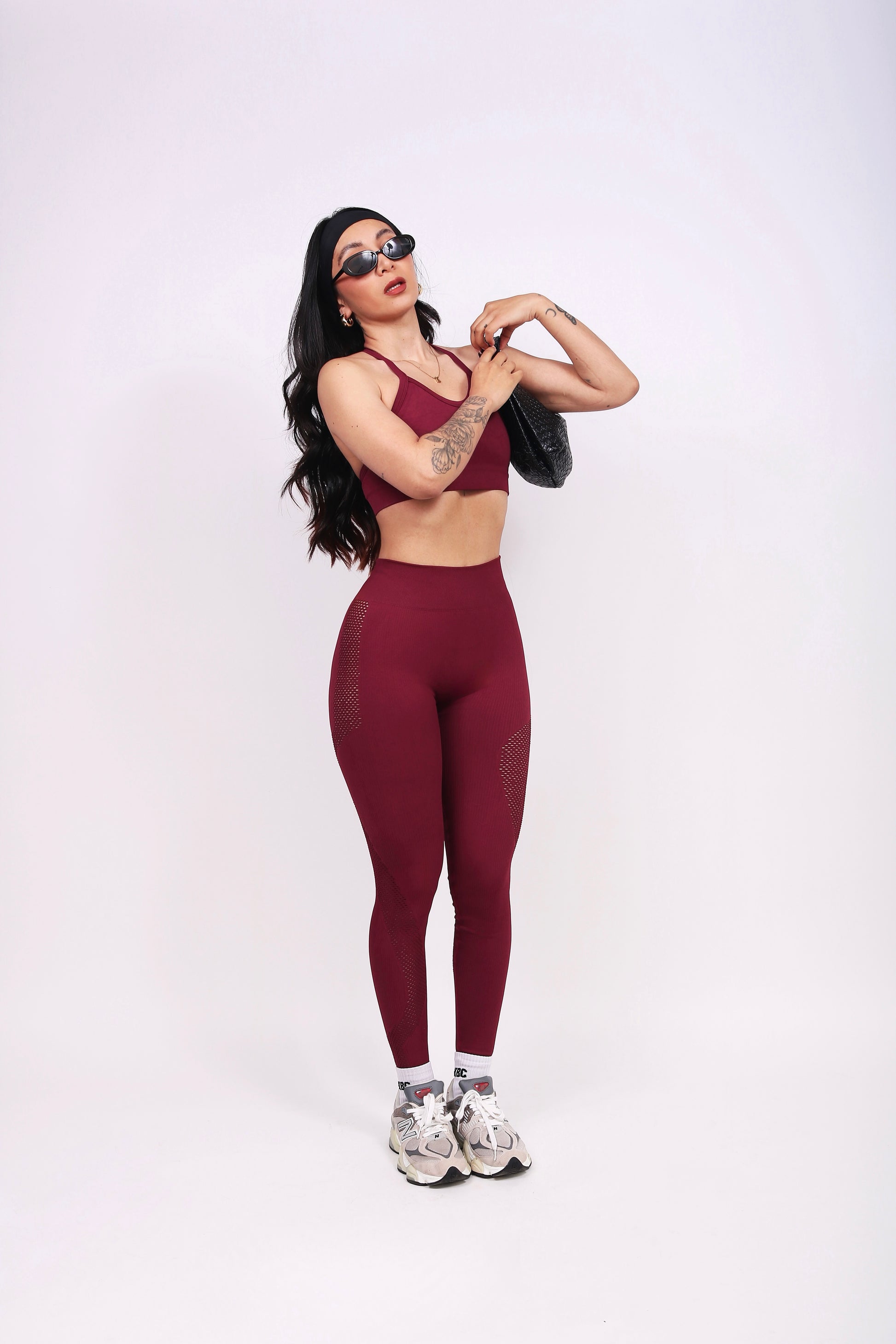 SET MESH BURGUNDY (push up interno)