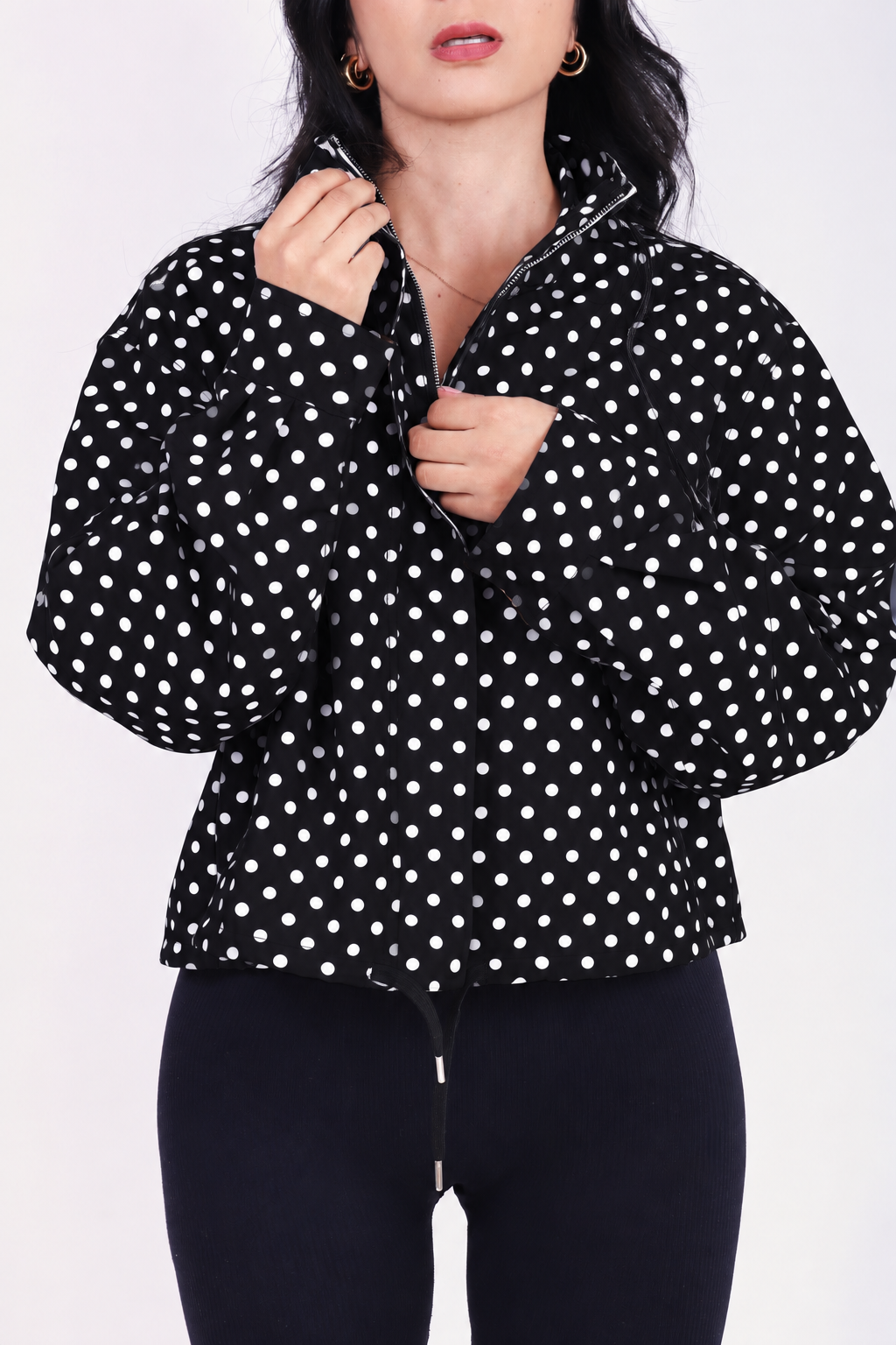 JACKET OVERSIZED POLKA BLACK