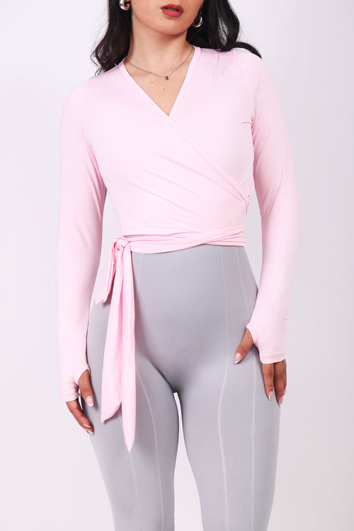 BALLET WRAP TOP ROSE