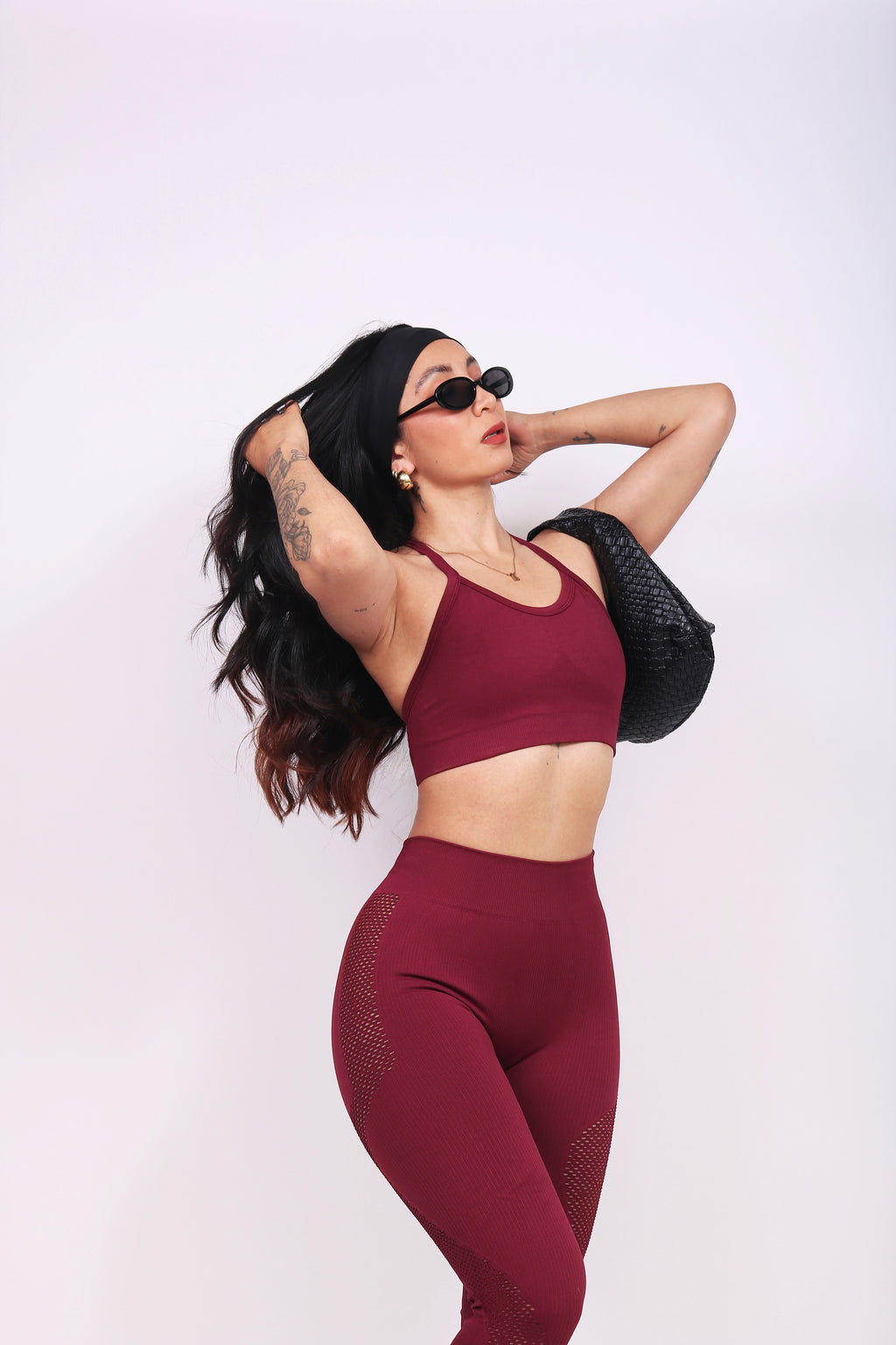 SET MESH BURGUNDY (push up interno)