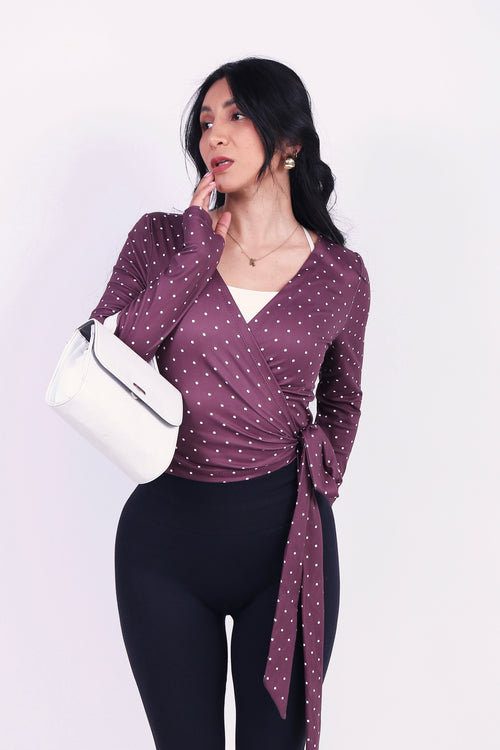 BALLET WRAP TOP POLKA UVA