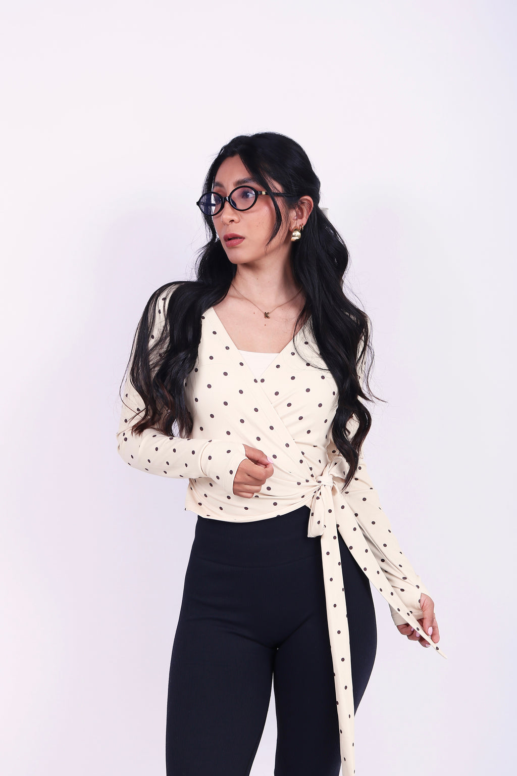 BALLET WRAP TOP POLKA BUTTER YELLOW