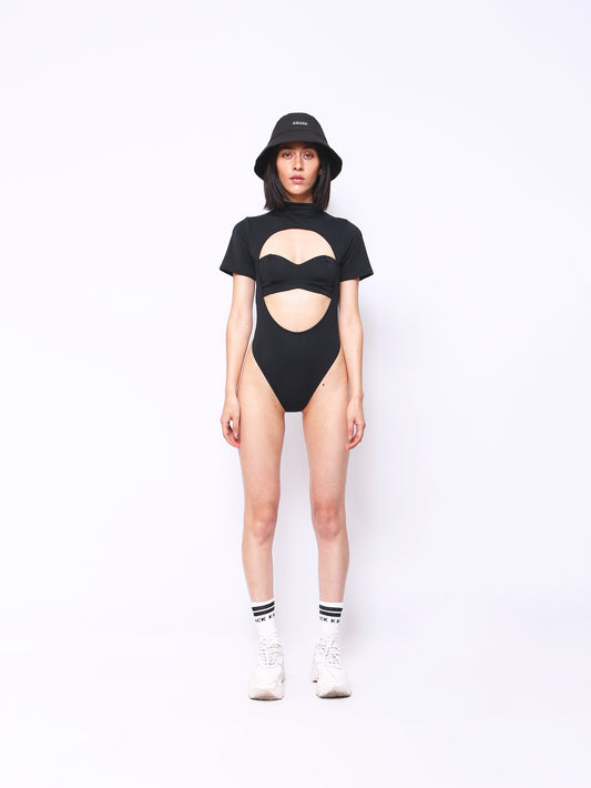 CUT OUT BODYSUIT BLACK